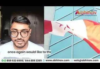 A thankful Abhinav client commends the exceptional service provided during their Canada PR journey!